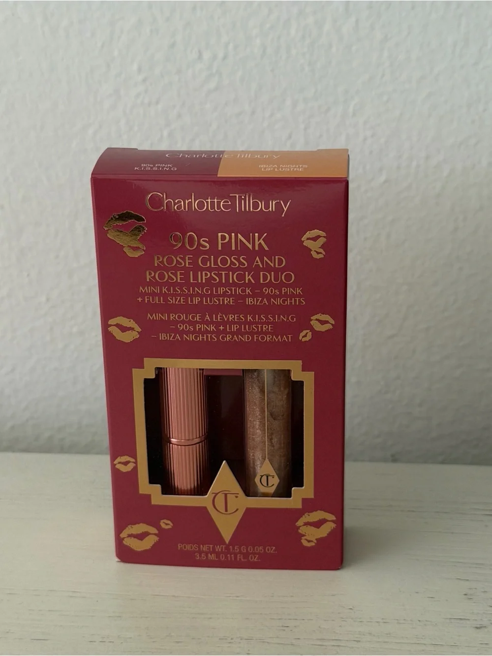 Charlotte Tilbury 90s Pink Rose Gloss & Lipstick Duo Set - Brand New